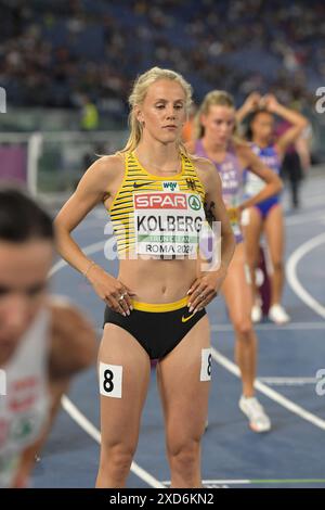 Majtie Kolberg aus Deutschland, der im 800-m-Finale der Frauen bei den Leichtathletik-Europameisterschaften im Stadio Olimpico, Rom, Italien, am 12. Juni 2024 teilnimmt. Stockfoto