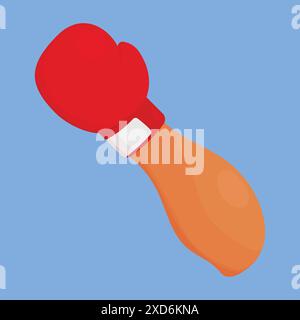 Rote Box Handschuh Symbol Vektor. Boxhandschuh auf Kampfhand. Kampfarm mit Boxhandschuh Stock Vektor