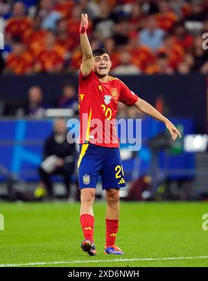 Spanier Pedri beim Gruppenspiel der UEFA Euro 2024 in der Arena AufSchalke in Gelsenkirchen. Bilddatum: Donnerstag, 20. Juni 2024. Stockfoto