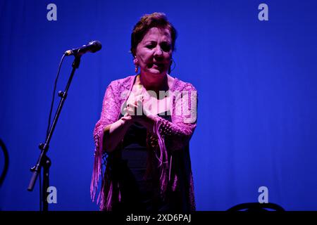 Albeniz Theater, Madrid, Spanien. Juni 2024. Universal Music Festival 2024. Live-Konzert der Flamenco-Sängerin Carmen Linares. Quelle: EnriquePSans/Alamy Live News Stockfoto