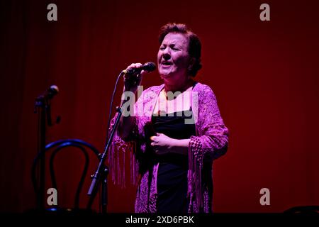 Albeniz Theater, Madrid, Spanien. Juni 2024. Universal Music Festival 2024. Live-Konzert der Flamenco-Sängerin Carmen Linares. Quelle: EnriquePSans/Alamy Live News Stockfoto