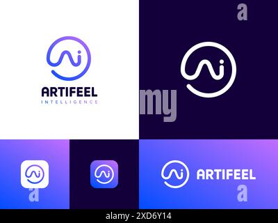 Design-Konzept für KI-Vektor-Logos Stock Vektor