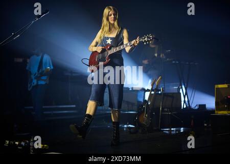 London, England, 20. Juni 2024. Emily Massie. Die amerikanische Indie-Rockband Slow Pulp spielt in Koko, Camden. Foto von David Levene Stockfoto