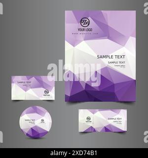 Elegante Business Schreibwaren in kreativem Stil mit moderner Form Design Stock Vektor