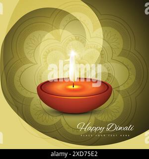 diwali-Karte mit floralem Hintergrund Stock Vektor