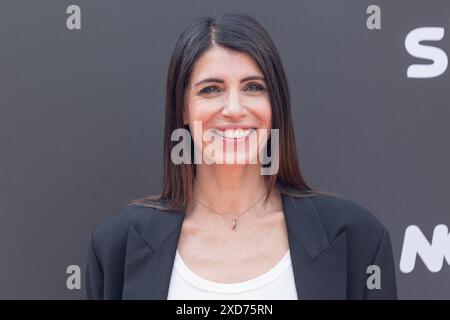 Roma, Italien. Juni 2024. Sängerin Giorgia nimmt am Fotogespräch zur Präsentation der Sky Italia-Zeitpläne auf der Terrasse des Cinema Barberini in Rom Teil (Foto: Matteo Nardone/Pacific Press) Credit: Pacific Press Media Production Corp./Alamy Live News Stockfoto