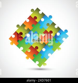 Bunte Puzzle Stücke Vektor Design Illustration Stock Vektor
