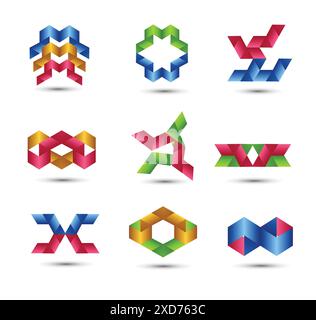 Bunte geometrische Logokollektion Stock Vektor