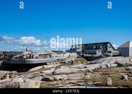 Aussichtsplattform in Peggy's Cove, Nova Scotia, Kanada Stockfoto