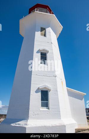 Peggys Point Leuchtturm in Peggys Cove, Nova Scotia, Kanada Stockfoto