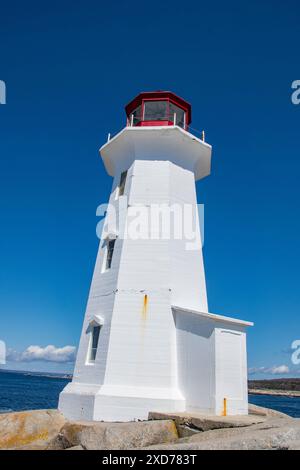 Peggys Point Leuchtturm in Peggys Cove, Nova Scotia, Kanada Stockfoto