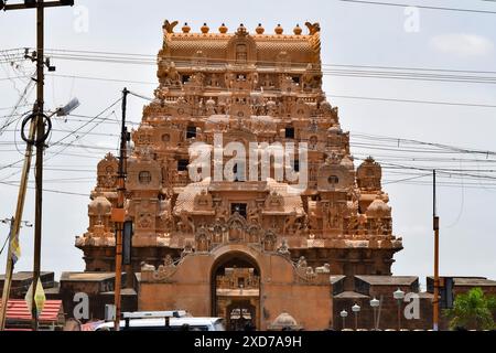 Der Brihadeeswarar-Tempel in Thanjavur, Tamilnadu, Indien Stockfoto