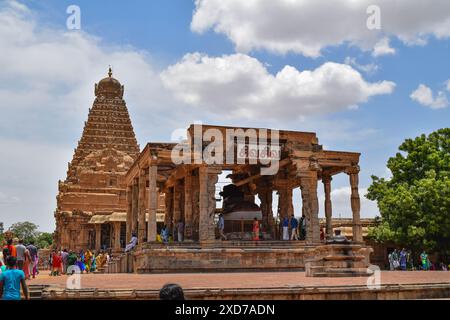 Der Brihadeeswarar-Tempel in Thanjavur, Tamilnadu, Indien Stockfoto