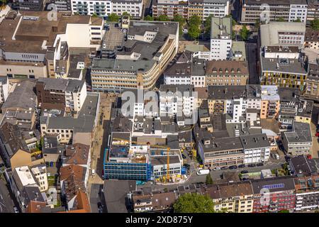 Luftbild, Alex Gastronomieund TK Maxx Einkaufszentrum, Wohngebiet und Baustelle Schliepstraße Ecke Neben dem Brand, City, Dortmund, Ruhrgebiet, Nordrh Stockfoto