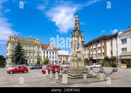 Mariánský sloup. Kostelec nad Orlicí, Česká republika / barocke Mariensäule von 1707, Kostelec nad Orlicí, Ostböhmen, Tschechien Stockfoto