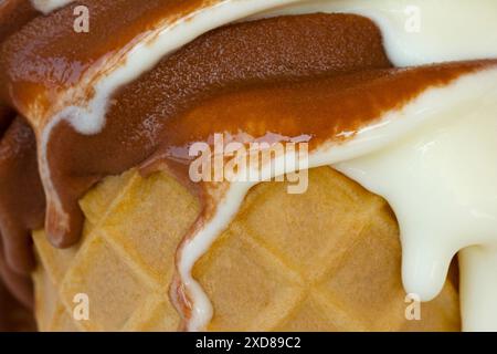 Nahaufnahme von schmelzendem Eis Stockfoto