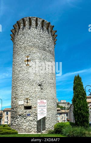 Sisteron. Medisance-Turm im mittelalterlichen Turm. Alpes-de-Haute-Provence. Provence-Alpes-Côte d'Azur. Frankreich Stockfoto