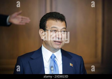 Ekrem Imamoglu, Oberbuergermeister von Istanbul. Berlin, 21.06.2024. Berlin Deutschland *** Ekrem Imamoglu, Oberbürgermeister von Istanbul Berlin, 21 06 2024 Berlin Deutschland Copyright: xThomasxTrutschelxphotothek.dex Stockfoto