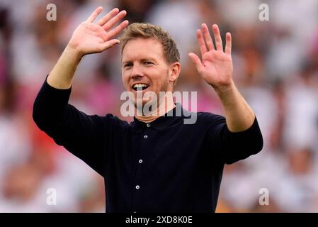 Deutschland-Trainer Julian Nagelsmann während des Gruppenspiels der UEFA Euro 2024 in der Stuttgarter Arena. Bilddatum: Mittwoch, 19. Juni 2024. Stockfoto