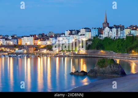 Dawn in Tenby, Pembrokeshire, Wales. Stockfoto