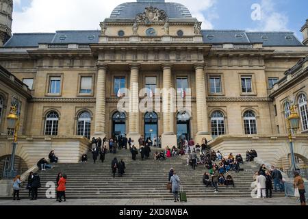 Palais de Justice de Paris im Palais de la Cite, ehemaliger Königspalast der Könige von Frankreich, umfasst auch die Conciergerie Sainte Chapelle Stockfoto