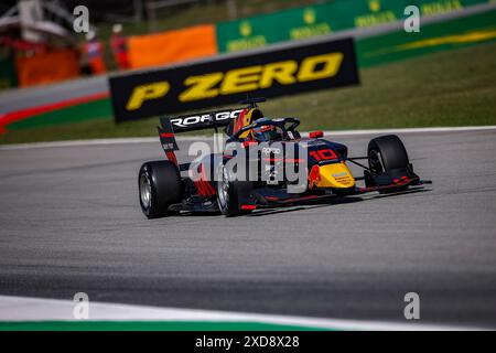 10 GOETHE Oliver (ger), Campos Racing, Dallara F3 2019, Action während der 5. Runde der FIA Formel-3-Meisterschaft 2024 vom 21. Bis 23. Juni 2024 auf dem Circuit de Barcelona-Catalunya, in Montmeló, Spanien - Foto Eric Alonso / DPPI Stockfoto