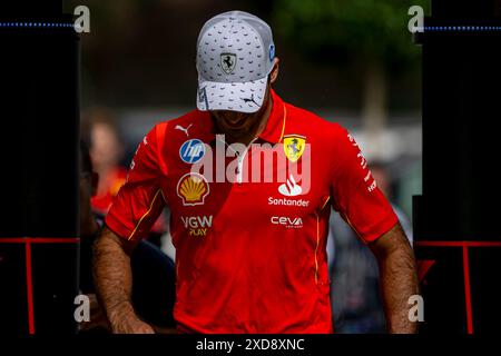 Montmelo, Spanien, 21. Juni 2024, Carlos Sainz, aus Spanien, tritt für Ferrari an. Der Aufstand, Runde 10 der Formel-1-Meisterschaft 2024. Quelle: Michael Potts/Alamy Live News Stockfoto