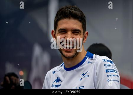 Montmelo, Spanien, 21. Juni 2024, Esteban Ocon, aus Frankreich, tritt für Alpine an. Der Aufstand, Runde 10 der Formel-1-Meisterschaft 2024. Quelle: Michael Potts/Alamy Live News Stockfoto