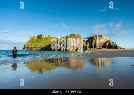 St. Catherine's Island und Fort in der Nähe von Tenby, Pembrokeshire, Wales. Stockfoto