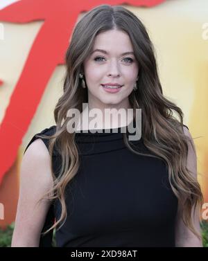 Sasha Pieterse kommt am Donnerstag, den 20. Juni 2024 im Wallis Annenberg Center for the Performing Arts in Beverly Hills, KALIFORNIEN, an der AXEL F World Premiere an. (Foto: Sthanlee B. Mirador/SIPA USA) Stockfoto