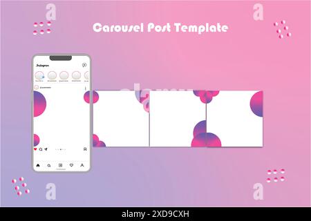 Vorlage für Karussellpost in sozialen Medien Stock Vektor