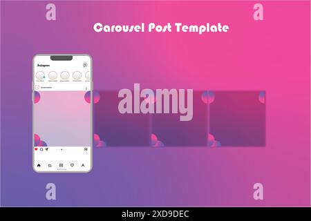 Vorlage für Karussellpost in sozialen Medien Stock Vektor