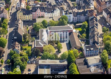 Luftaufnahme, Haspe Sekundarschule, Wohngebiet, Haspe, Hagen, Ruhrgebiet, Nordrhein-Westfalen, Deutschland, Luftbild, Wohngebiet, Schoo Stockfoto