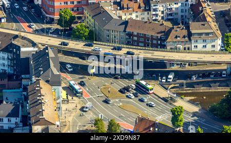 Luftaufnahme, Hochstraße Eckeseyer Straße, Altenhagener Brücke, Bundesstraße B54, Altenhagen, Hagen, Ruhrgebiet, Nordrhein-Westfalen, Deutschland, Stockfoto