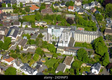 Luftaufnahme, Psychiatrisches Institut Ambulanz und Tagesklinik im ehemaligen St. Johannes Hospital, Hospitalstraße Hospital, Boele, Hagen, Ruhr Stockfoto