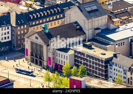 Luftaufnahme, Theater Hagen, Veranstaltungsort, mittelgroße Stadt, Hagen, Ruhrgebiet, Nordrhein-Westfalen, Deutschland, Luftbild, Veranstaltungsort, Mittelstadt, Architektur Stockfoto