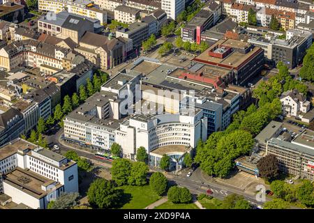 Aus der Vogelperspektive, Stadtzentrum, Deutsche Bank, Hans im Glück - Theater Karree, SAXX Hotel am Theater Karree und Theaterplatz, Zentrum, Hagen, Ruhrgebiet Stockfoto