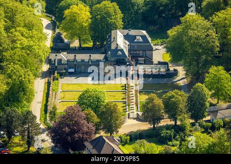 Luftansicht, Hohenhof - Jugendstilvilla Osthaus Museum, Hagener Impuls, Park, EMST, Hagen, Ruhrgebiet, Nordrhein-Westfalen, Deutschland, Luftbild, Stockfoto