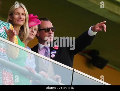 Peter Phillips auf der Tribüne während des vierten Tages von Royal Ascot auf der Ascot Racecourse, Berkshire. Bilddatum: Freitag, 21. Juni 2024. Stockfoto