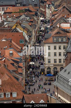Fußgängerzone Hauptstraße in der Heidelberger Altstadt Heidelberg Baden-Württemberg Deutschland *** Fußgängerzone Hauptstraße in der Heidelberger Altstadt Heidelberg Baden-Württemberg Deutschland Stockfoto