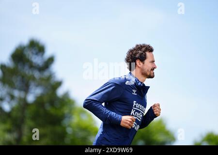 Frankfurt, Tyskland. Juni 2024. Thomas Delaney während des dänischen Mannschaftstrainings in Freudenstadt am Freitag, 21. Juni 2024. Die Fußballnationalmannschaft trifft am Dienstag, den 25. Juni 2024, auf Serbien. (Foto: Liselotte Sabroe/Ritzau Scanpix) Credit: Ritzau/Alamy Live News Stockfoto