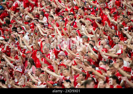 Frankfurt Am Main, Hessen, Deutschland. Juni 2024. FRANKFURT AM MAIN, DEUTSCHLAND - 20. JUNI: {Personen} während des Gruppenspiels der UEFA EURO 2024 zwischen Dänemark und England am 20. Juni 2024 in Frankfurt am Main. (Kreditbild: © Mateusz Slodkowski/ZUMA Press Wire) NUR REDAKTIONELLE VERWENDUNG! Nicht für kommerzielle ZWECKE! Stockfoto