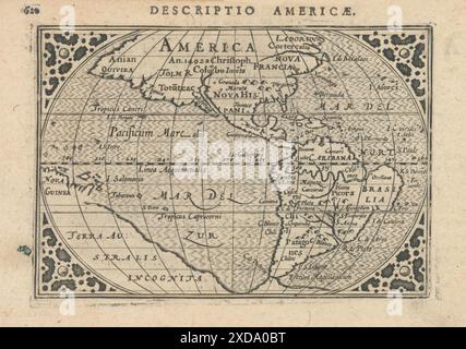 Americae / Amerika von Bertius / Langenes. Die alte antike Karte von Amerika 1603 Stockfoto