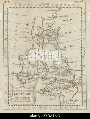 Carte de la Grande Bretagne. Britische Inseln. BUFFIER C1818 alte antike Karte Stockfoto