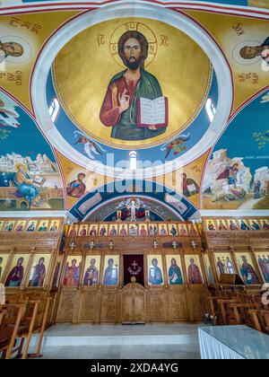 Innenfresken, St. Nikolaus Kirche, Geroskipou, Paphos, Zypern Stockfoto