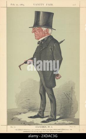 EITELKEIT FAIR SPIONAGE CARTOON Robert Lowe 'ein Feind der Demokratie…' Bundeskanzler 1869 Stockfoto