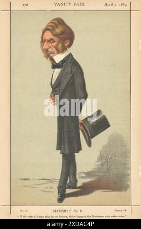 EITELKEIT FAIR SPIONAGE CARTOON Edward Cardwell 'Wenn der Staat ist glücklich, dass hat…' 1869 Stockfoto