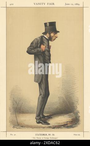 EITELKEIT FAIR SPIONAGE CARTOON George Goschen 'die Theorie des Außenaustauschs' 1869 Stockfoto