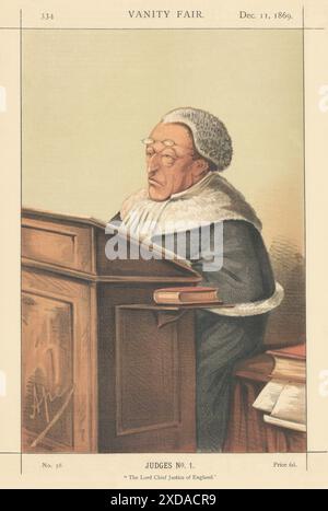 EITELKEIT FAIR SPIONAGE CARTOON Alexander Cockburn 'der Lord Chief Justice…' 1869 Stockfoto