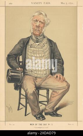 EITELKEIT FAIR SPIONAGE CARTOON Admiral Henry John Rous 'so gerade wie ein Schilf' 1870 Stockfoto